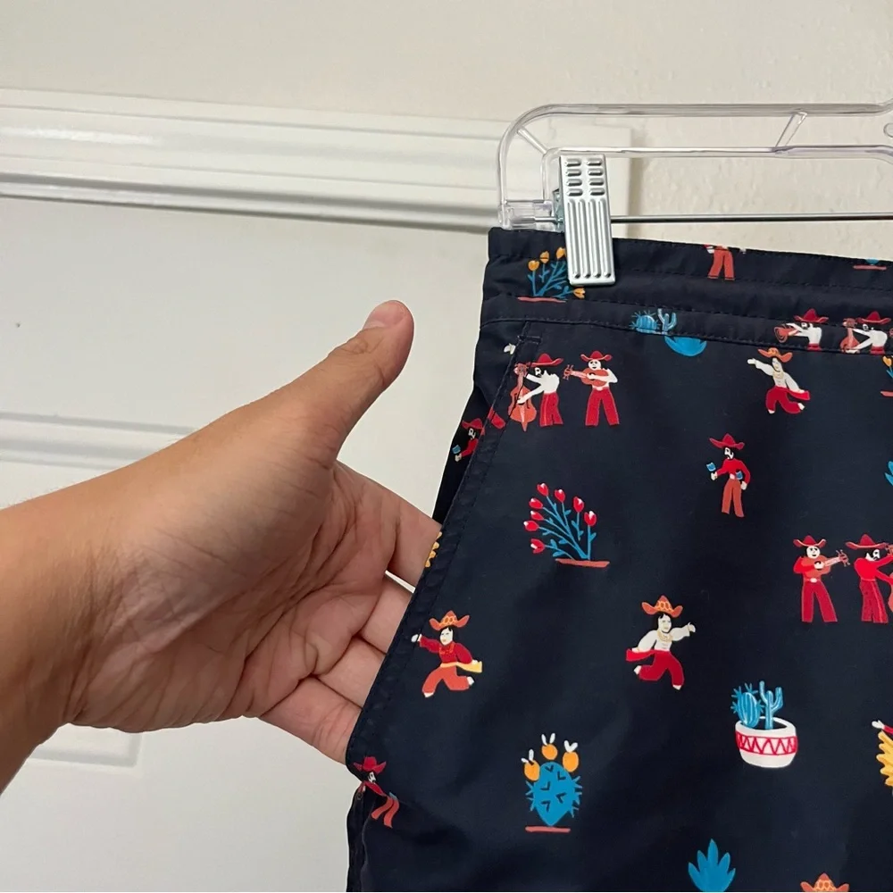 THORSUN black cactus‎ southwest print swim trunks